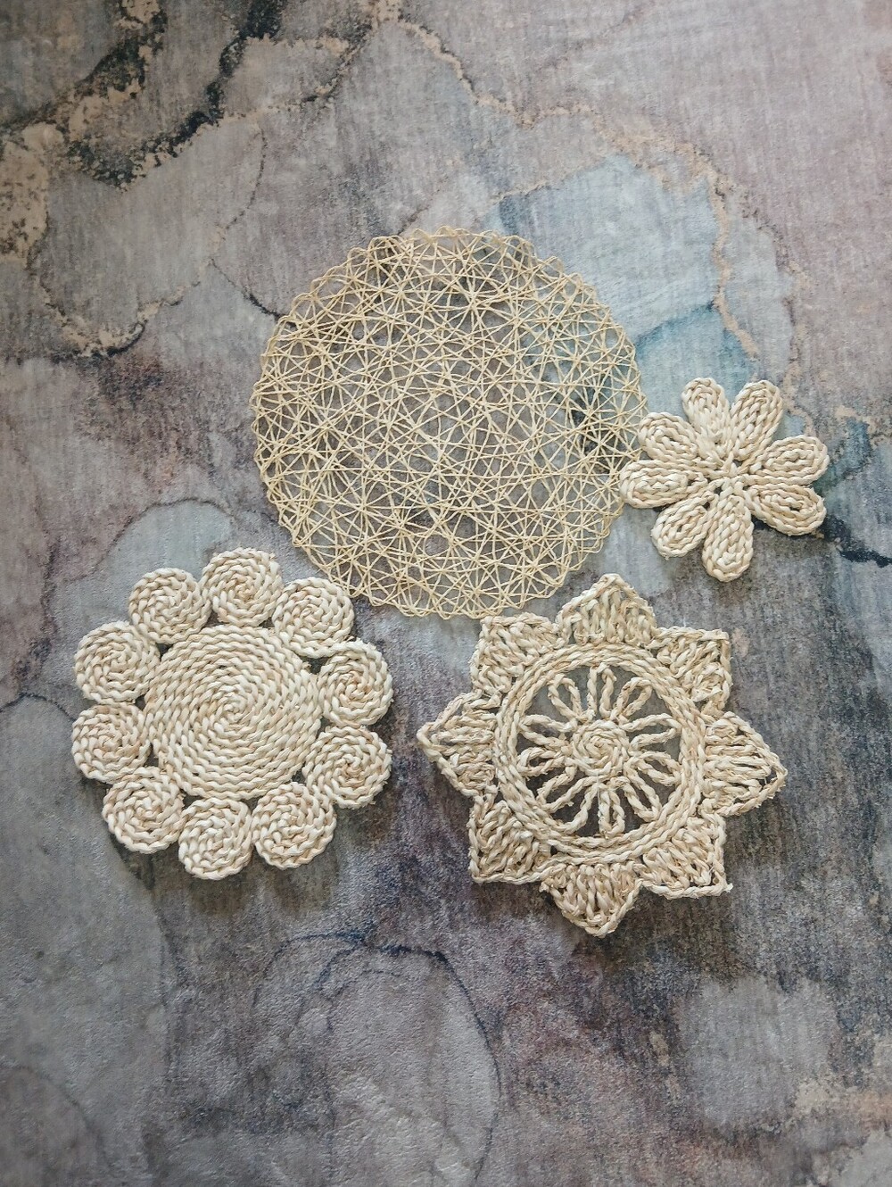 4 Natural Cream Tones Boho Decor